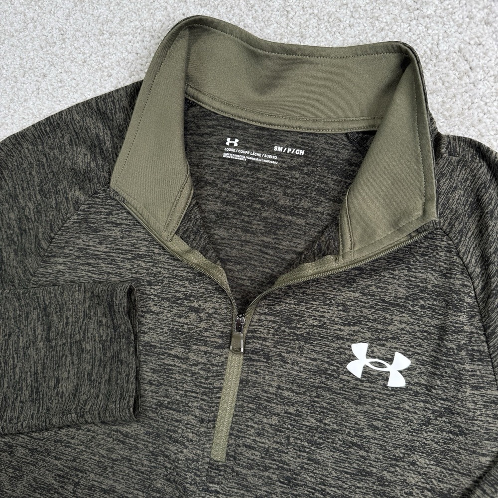 Under Armour‎ Pullover Adult Small Green Quarter Zip 1/4 Lightweight Heat Gear